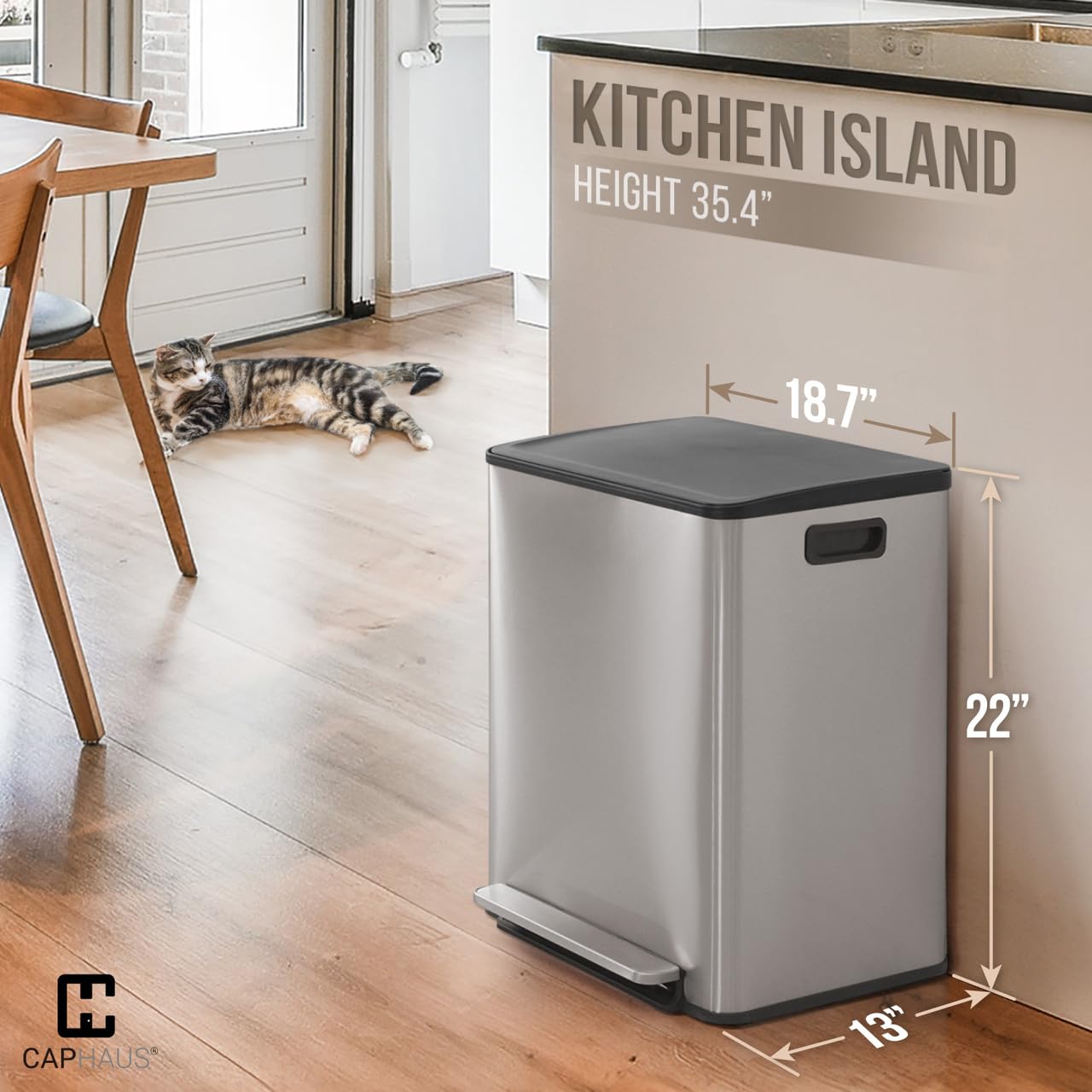 Dual Trash Can with Lid (2 Count (25L each))