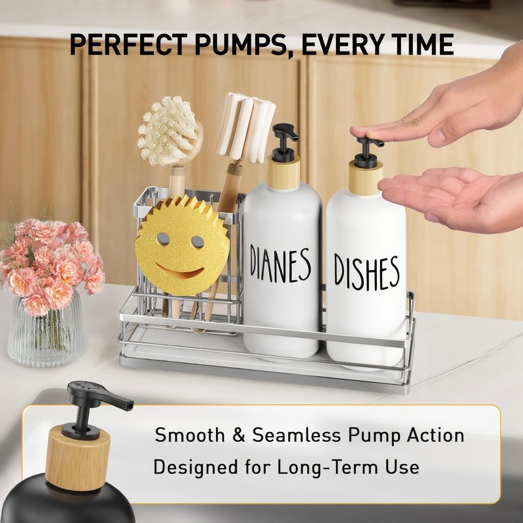 Kitchen Dish Soap Dispenser Set