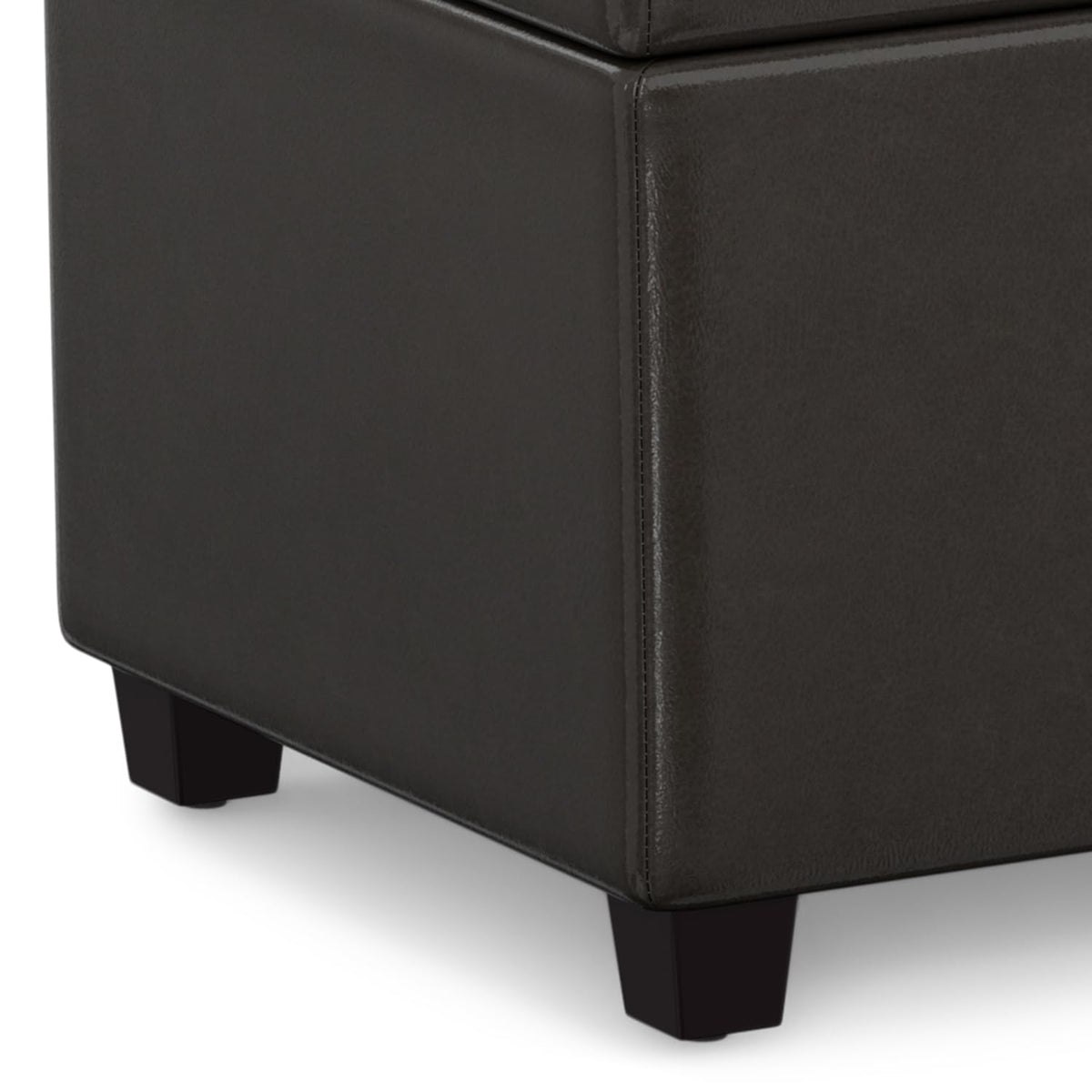 Avalon 54" Wide Vegan Leather Storage Ottoman in Tanners Brown