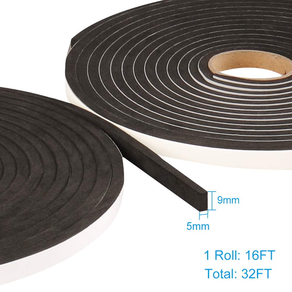 2 Rolls Foam Seal Tape for Door Window Insulation (32 Foot)