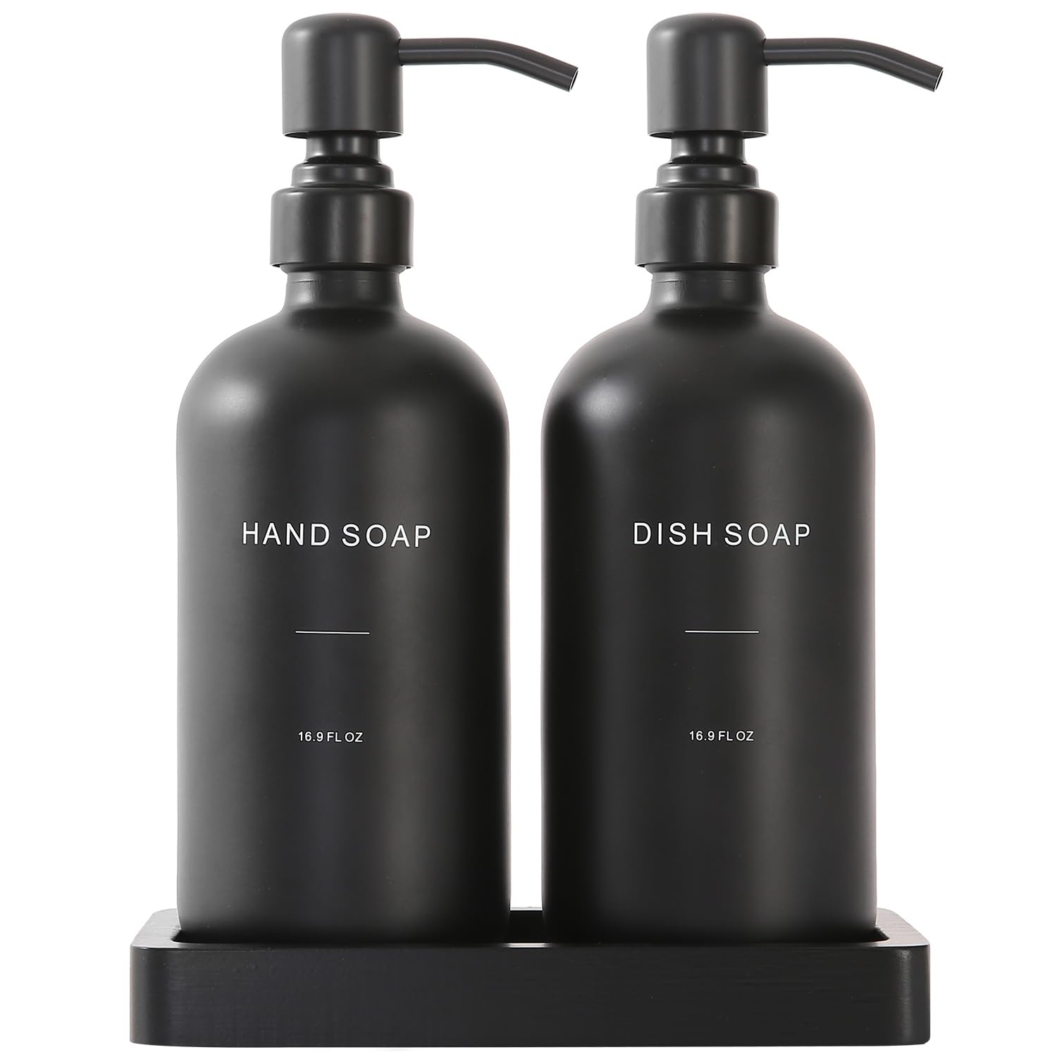 Matte Black Soap Dispenser Set