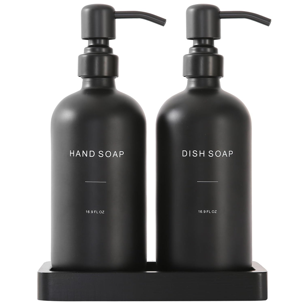 Matte Black Soap Dispenser Set