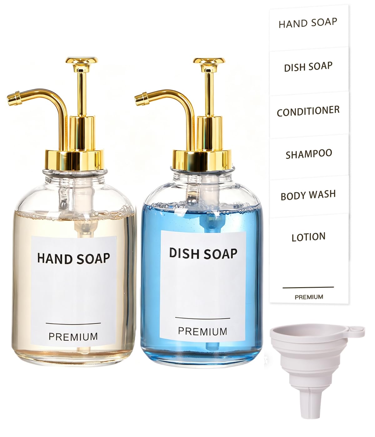 12oz Dish Soap Dispenser for Kitchen (2 Count)