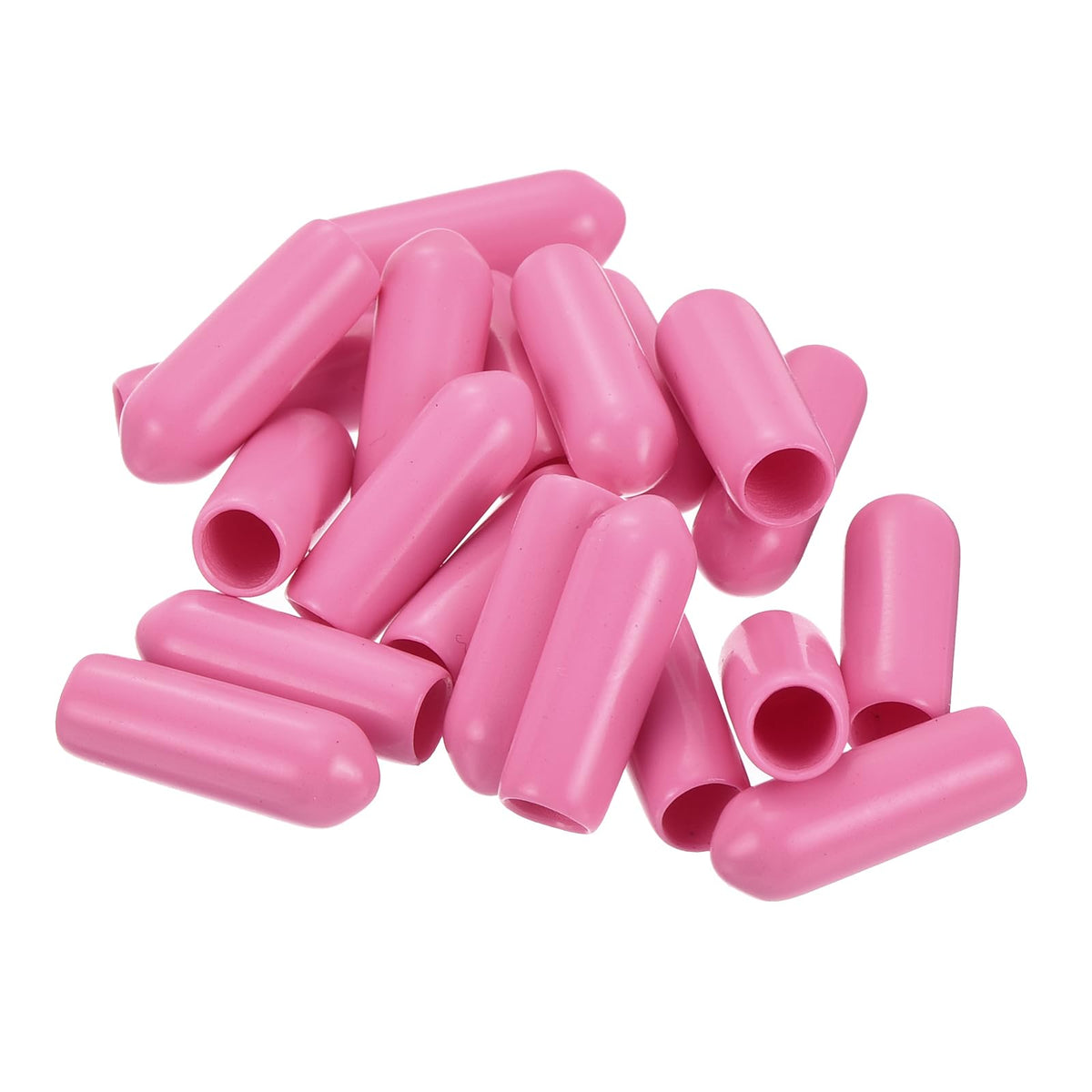 20pcs Rubber End Caps 4mm ID Vinyl PVC Round Tube Bolt Cap Cover Screw Thread Protectors Pink
