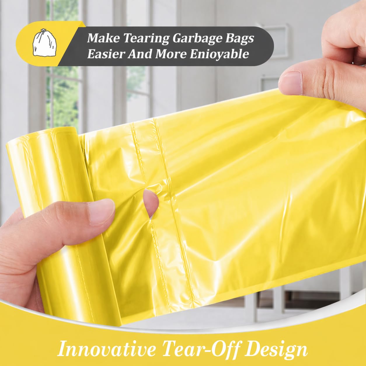 Small Yellow Trash Bags 4 Gallon 160 Count Kitchen Garbage Bags