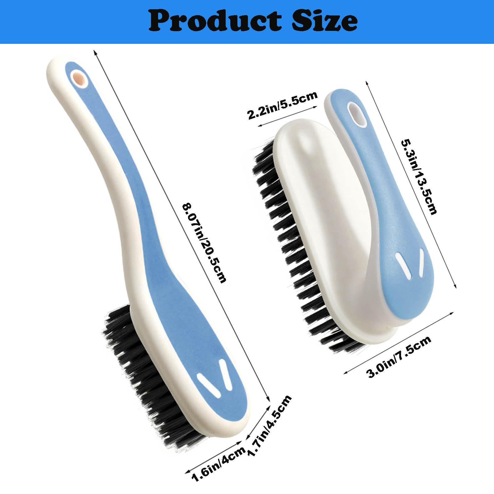 Soft Bristle Scrub Cleaning Brush Stain Remover Brush Fabric Cleaning Brush Laundry Brush Small Scrub Brush Cleaner Household Cleaning Brushes for Carpet (2 Count)