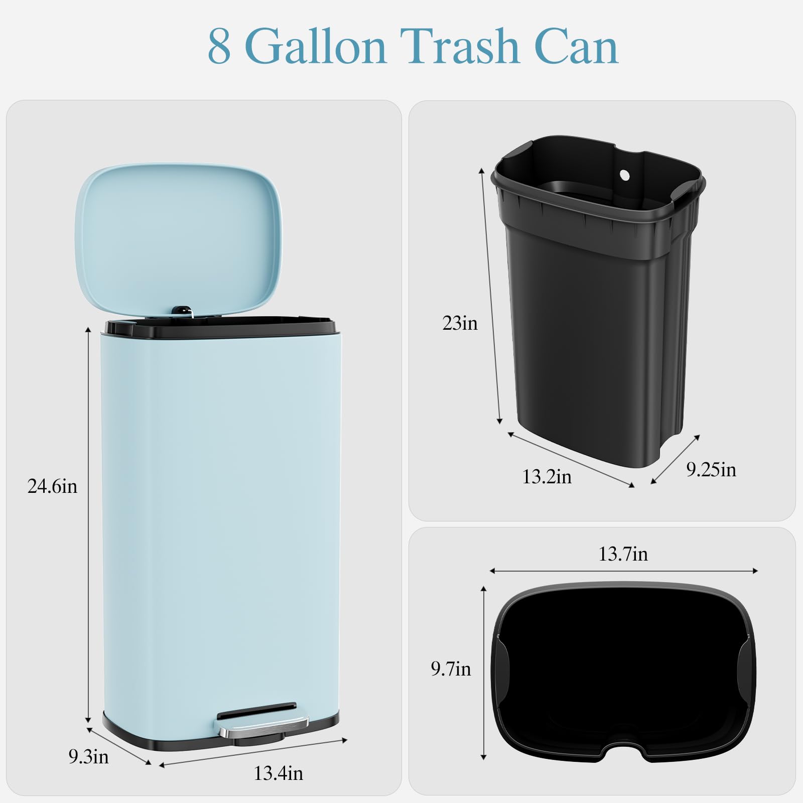 8 Gallon 30L Step Kitchen Trash Can