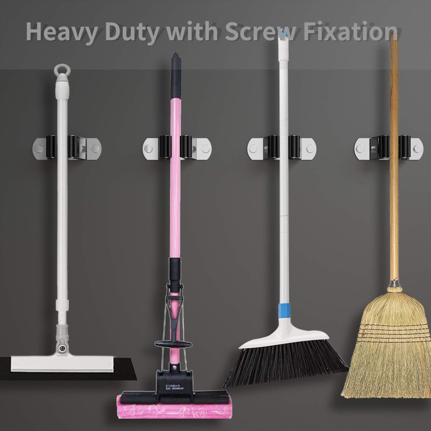 Broom Holder Wall Mount (4 Count)