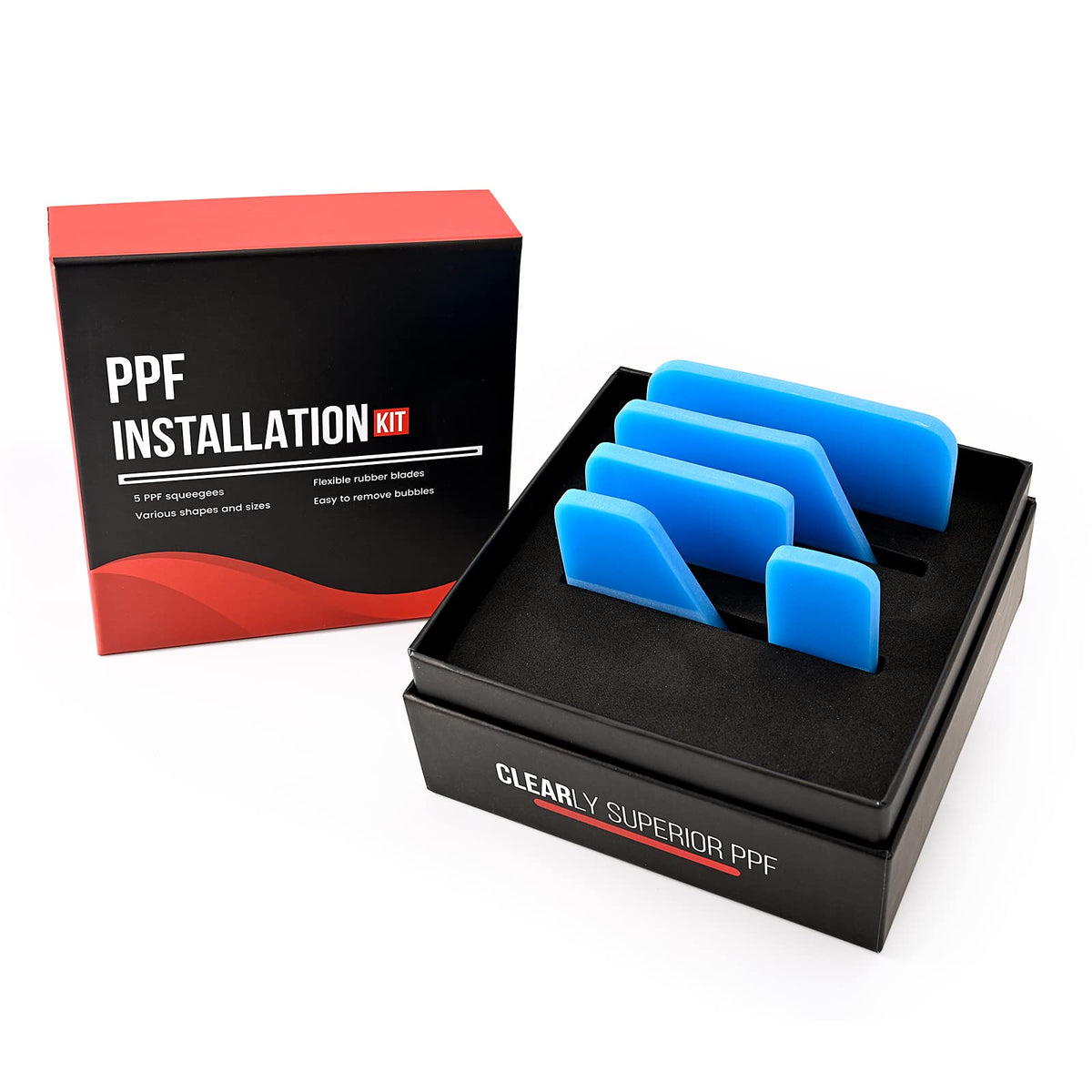 Blue PPF Squeegee Kit Paint Protection Film Installation Tools (5 Count)