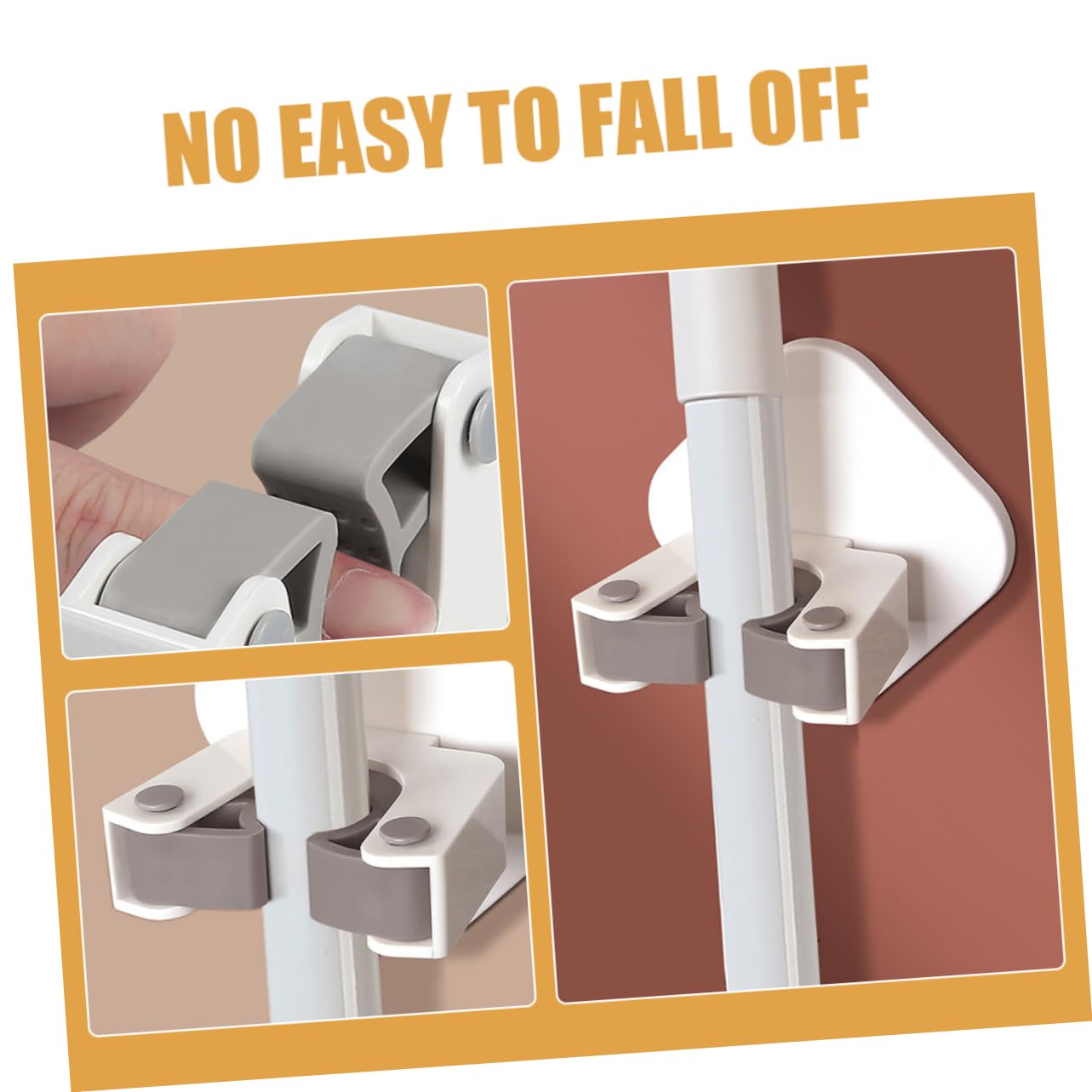 Space Saving Broom Organizer Wall Mount Mop and Broom Holder Self