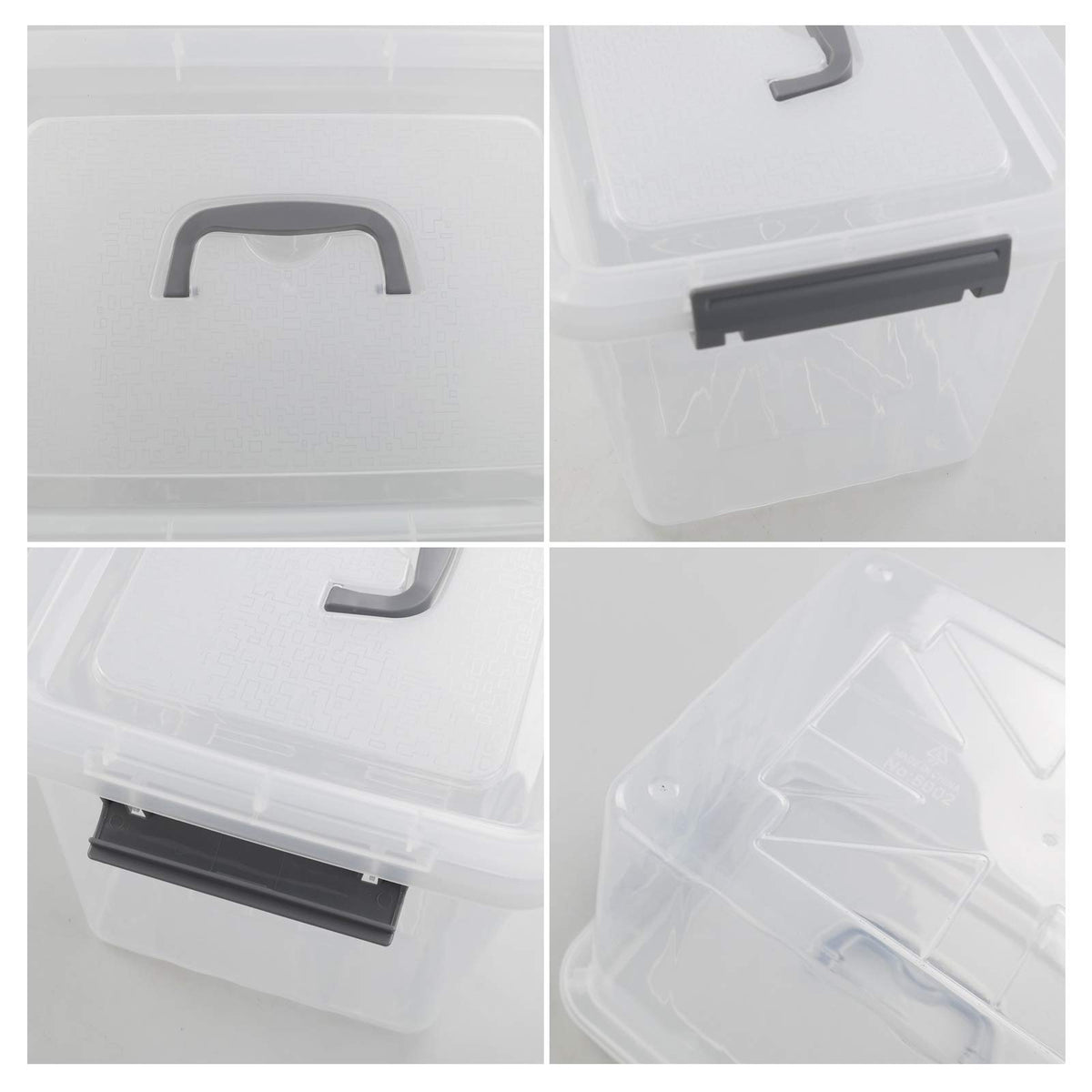 6 Pack Clear Plastic Storage Latch Box with Lids (6 Count)
