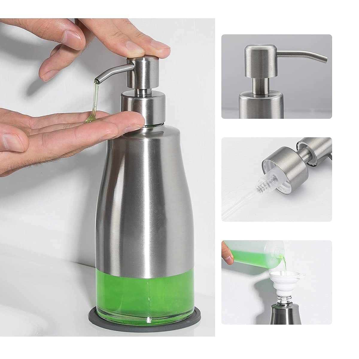 Soap Dispenser with Coaster and Stickers