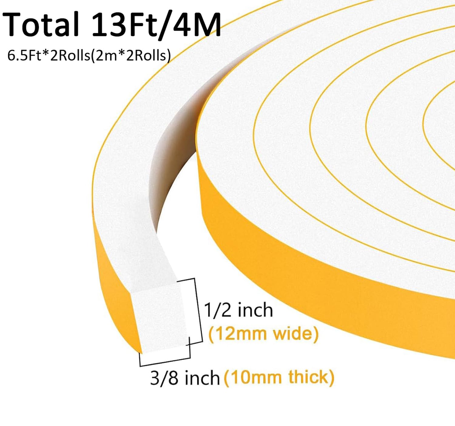 Strong Adhesive Foam Insulation Tape for Doors & Windows (13 Foot)