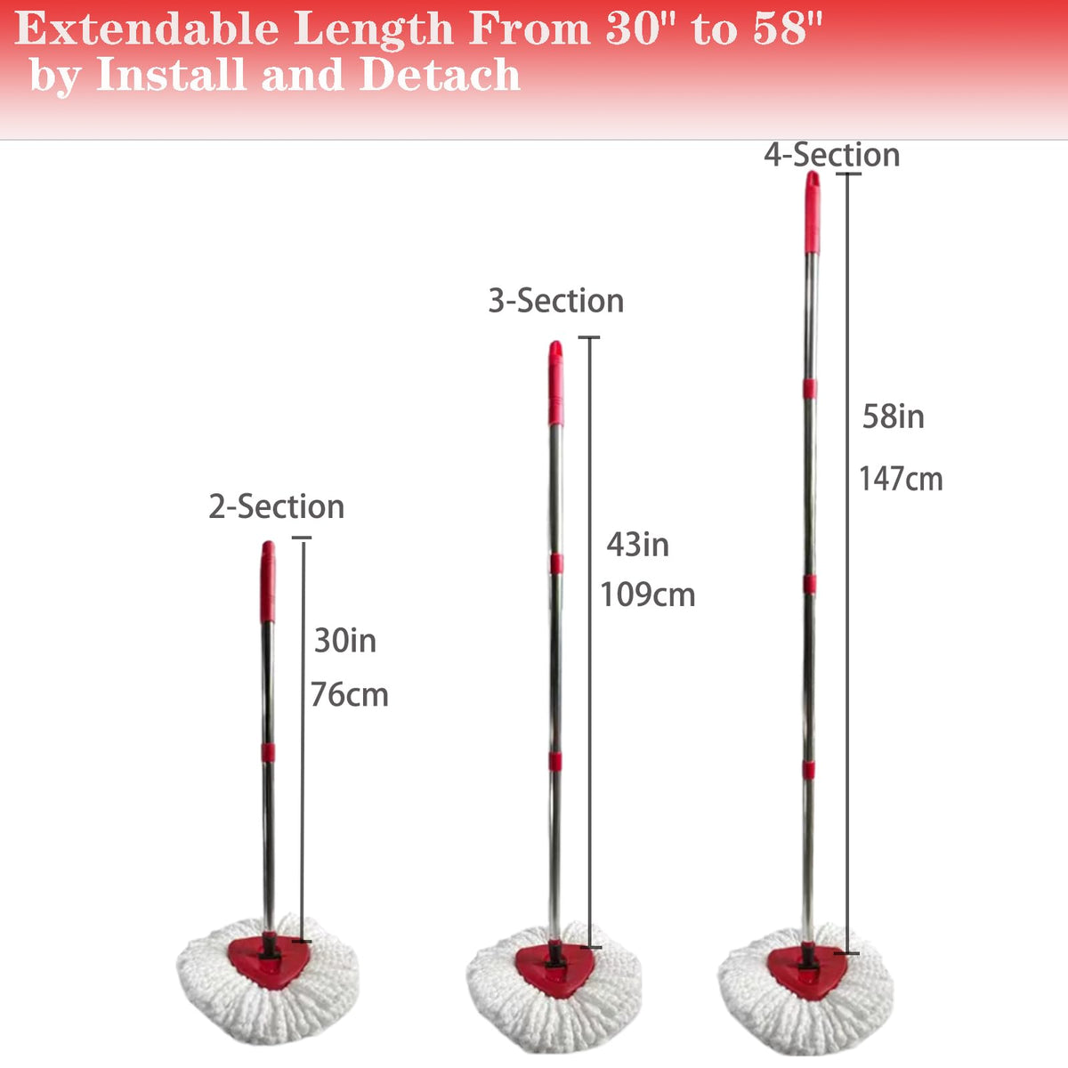 Spin Mop Replacement Handle (2 Count)