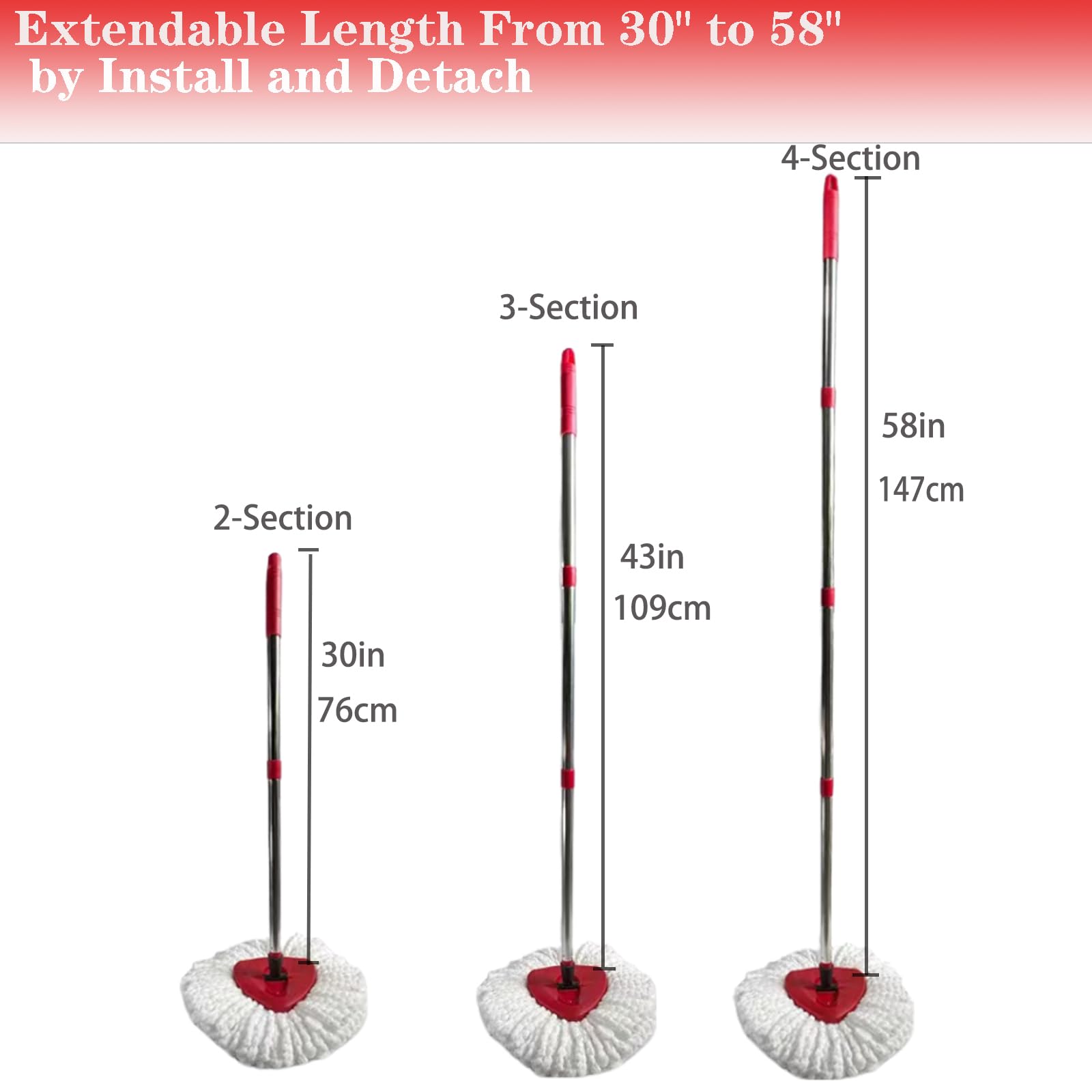 Spin Mop Replacement Handle (2 Count)