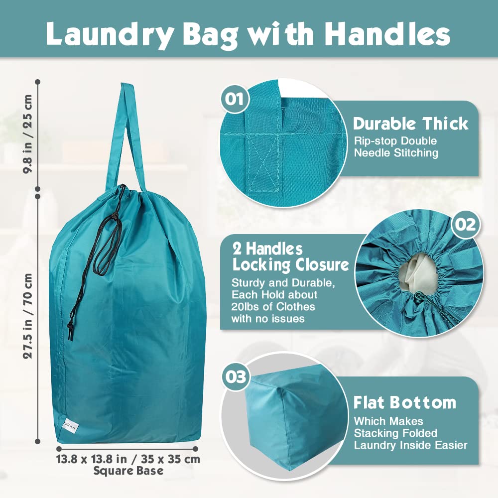 Tear Proof Nylon Laundry Bag with Handles (2 Count)