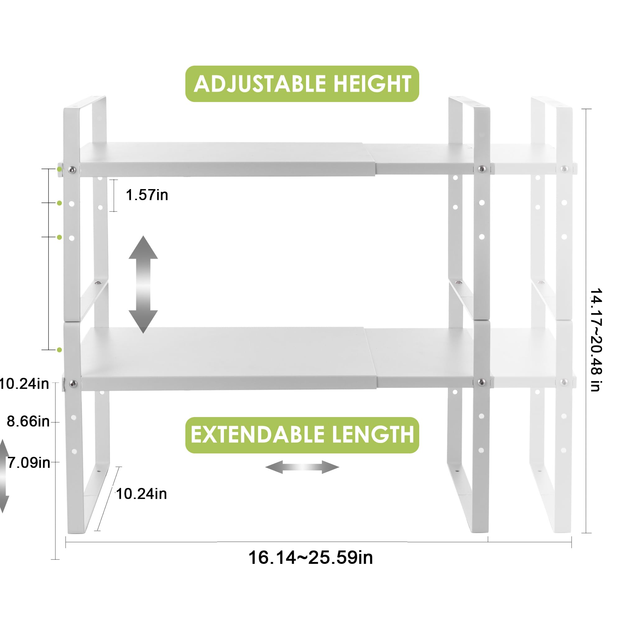 Expandable Cabinet Shelf Organizer Rack (2 Count)