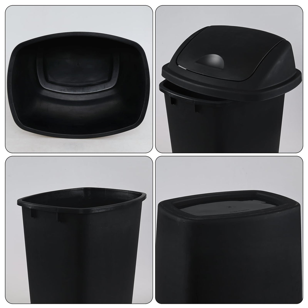 4 Pack 11 Gallon Kitchen Trash Cans with Swing Top (4 Count)