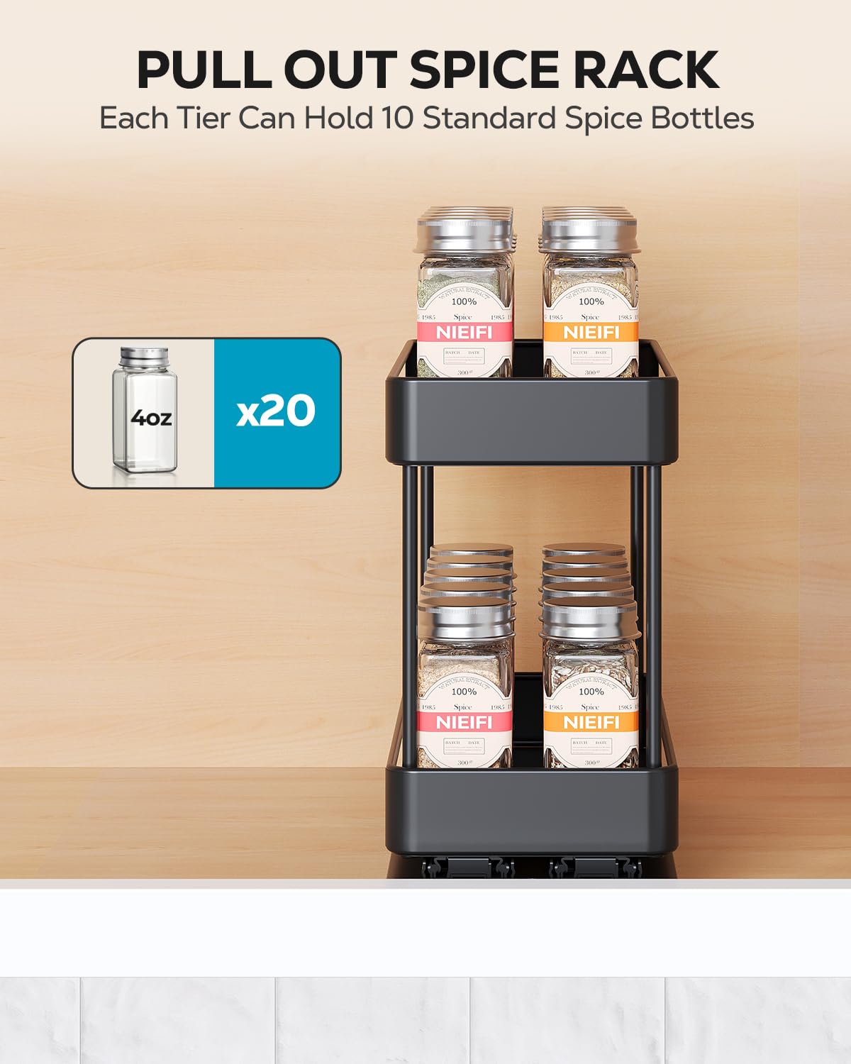Pull Out Spice Rack Organizer