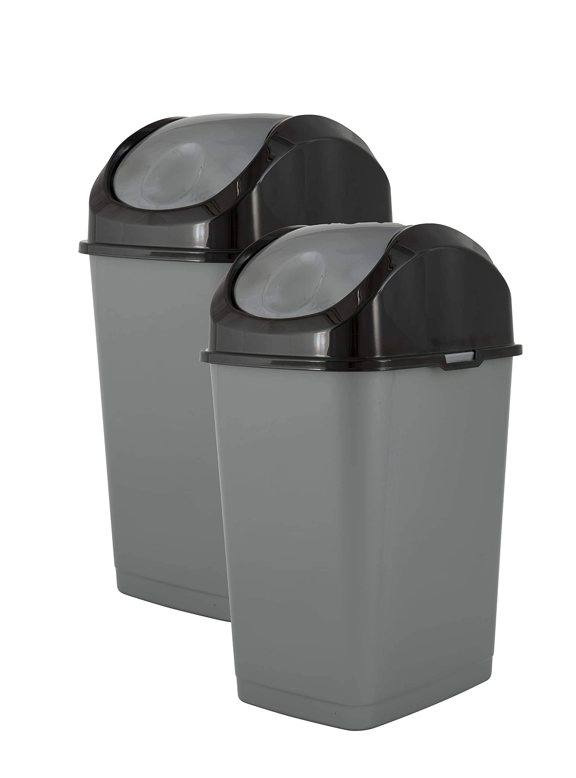 Small Trash Can for Dorm with Lid 4.5 Gallon Plastic Swing Top Slim Garbage Can for Under Sink (2 Count)