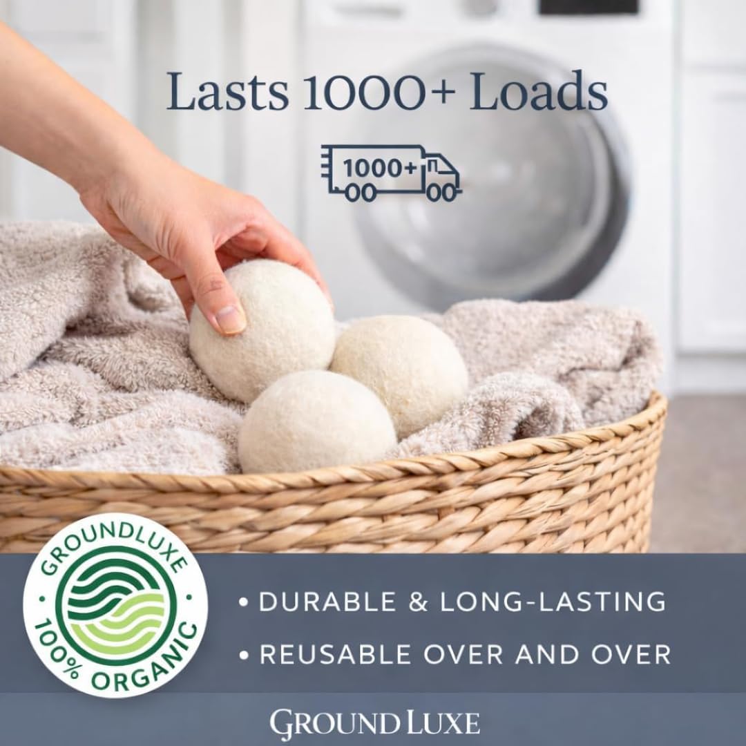 Premium New Zealand Wool Dryer Balls (6 Count)