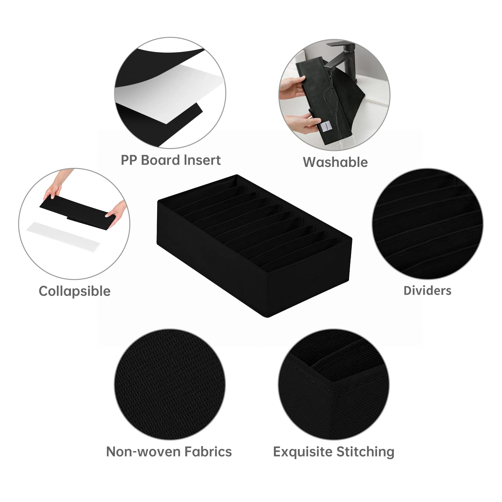 4 Packs T shirt Drawer Organizers for Clothing (4 Count)