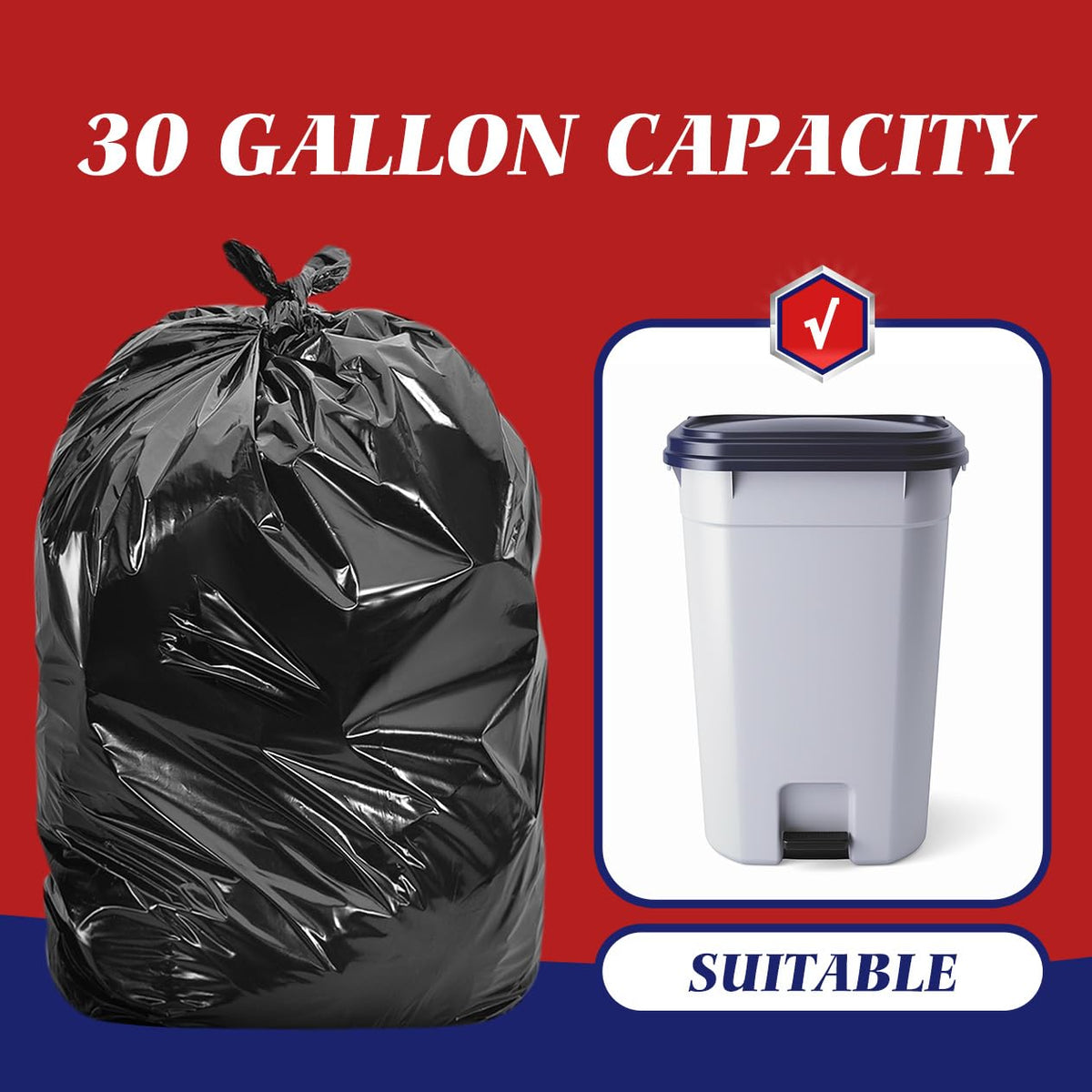 Large Black Trash Bags 30 (300 Count)