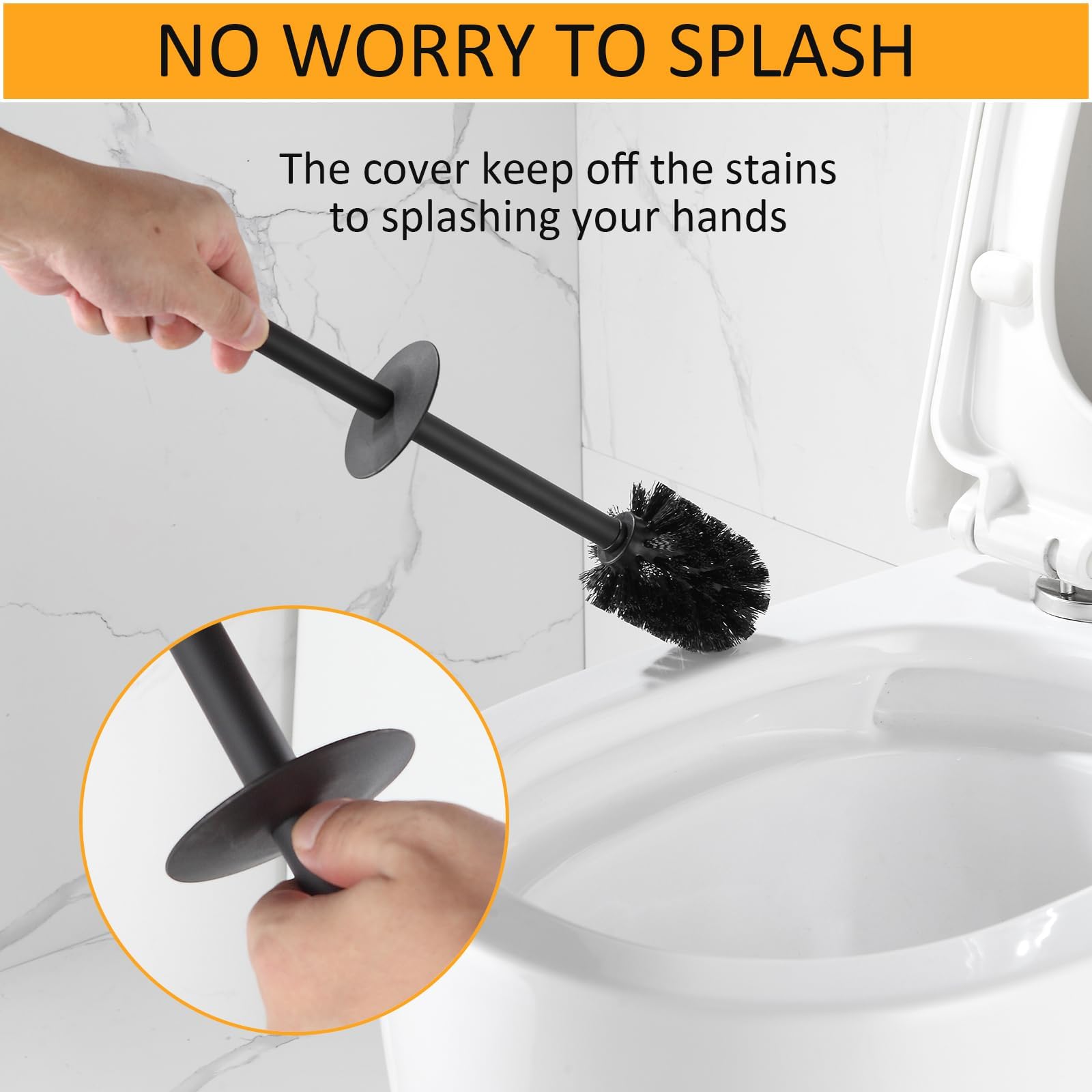 Toilet Brush and Holder Set 2 Packs Aluminium Free Standing (2 Count)