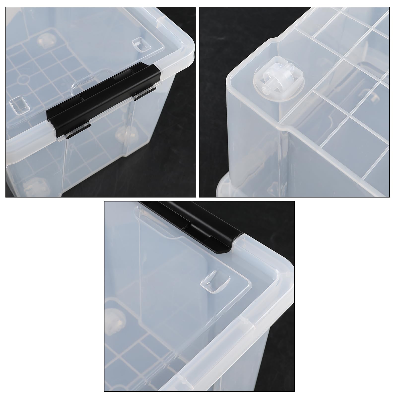24 Quart Stackable Clear Latching Bin with Lid and Wheel (6 Count)