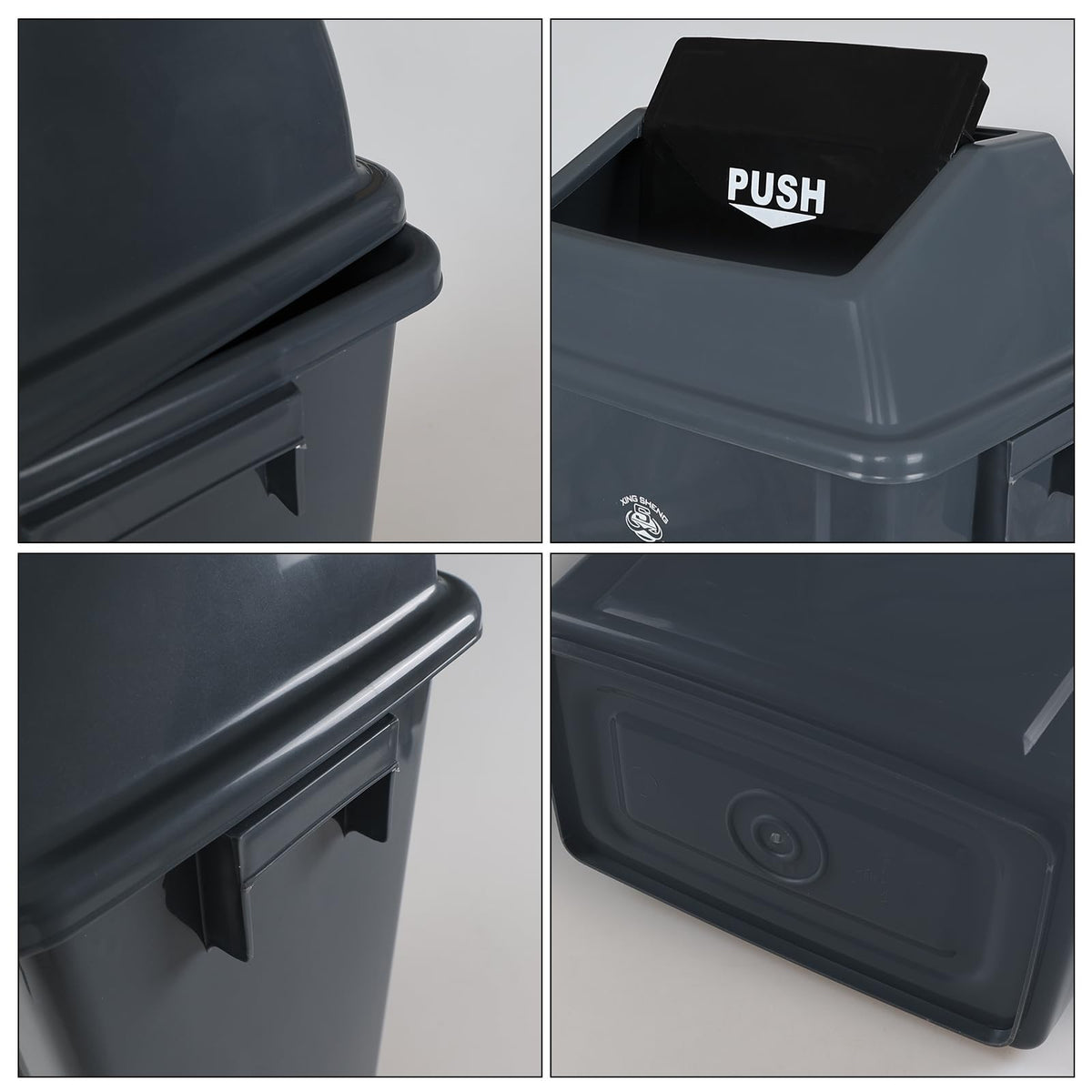 4 Pack 13 Gallon Plastic Trash Can with Lid (4 Count)