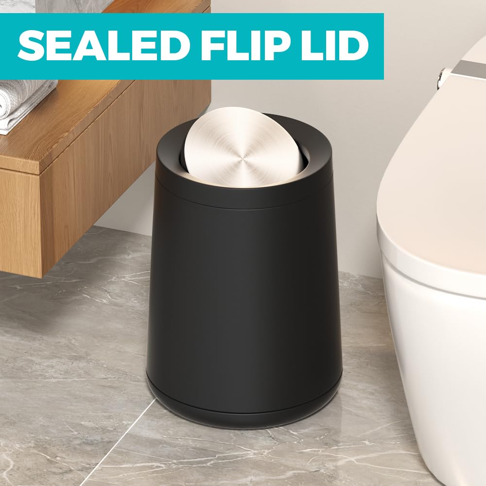 2.1 gallon 8L Black Trash Can