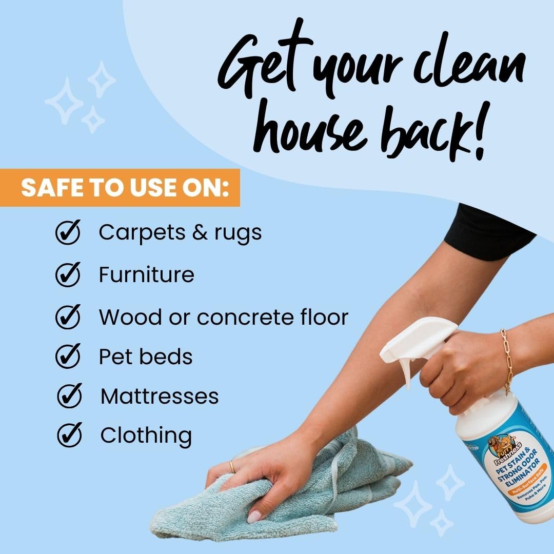 Extra Strength Cat or Dog Pee Stain & Permanent Odor Remover + Smell Eliminator (64 Ounce)
