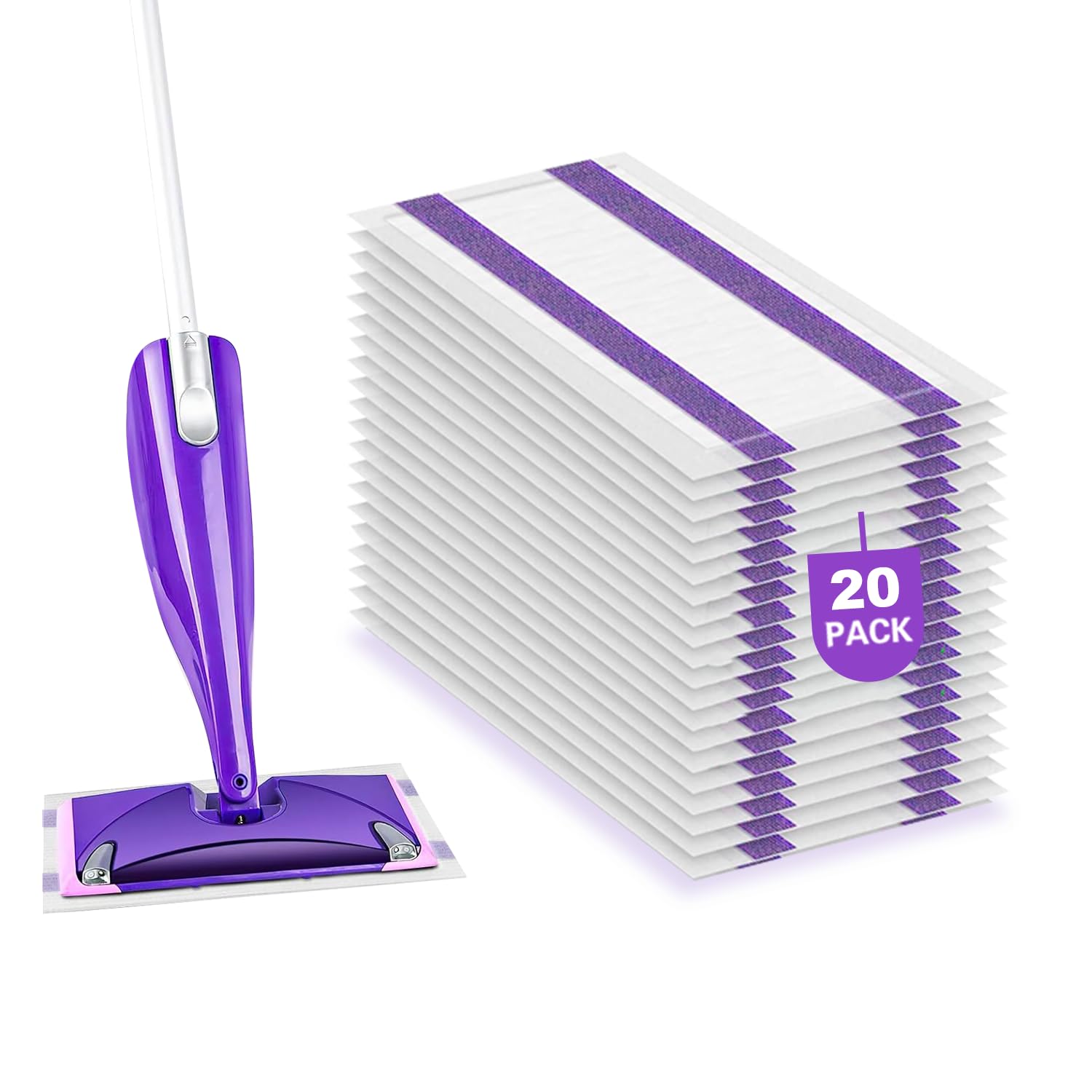 Mop Pad Refills Compatible with Swiffer WetJet Spray Mop (20 Count)