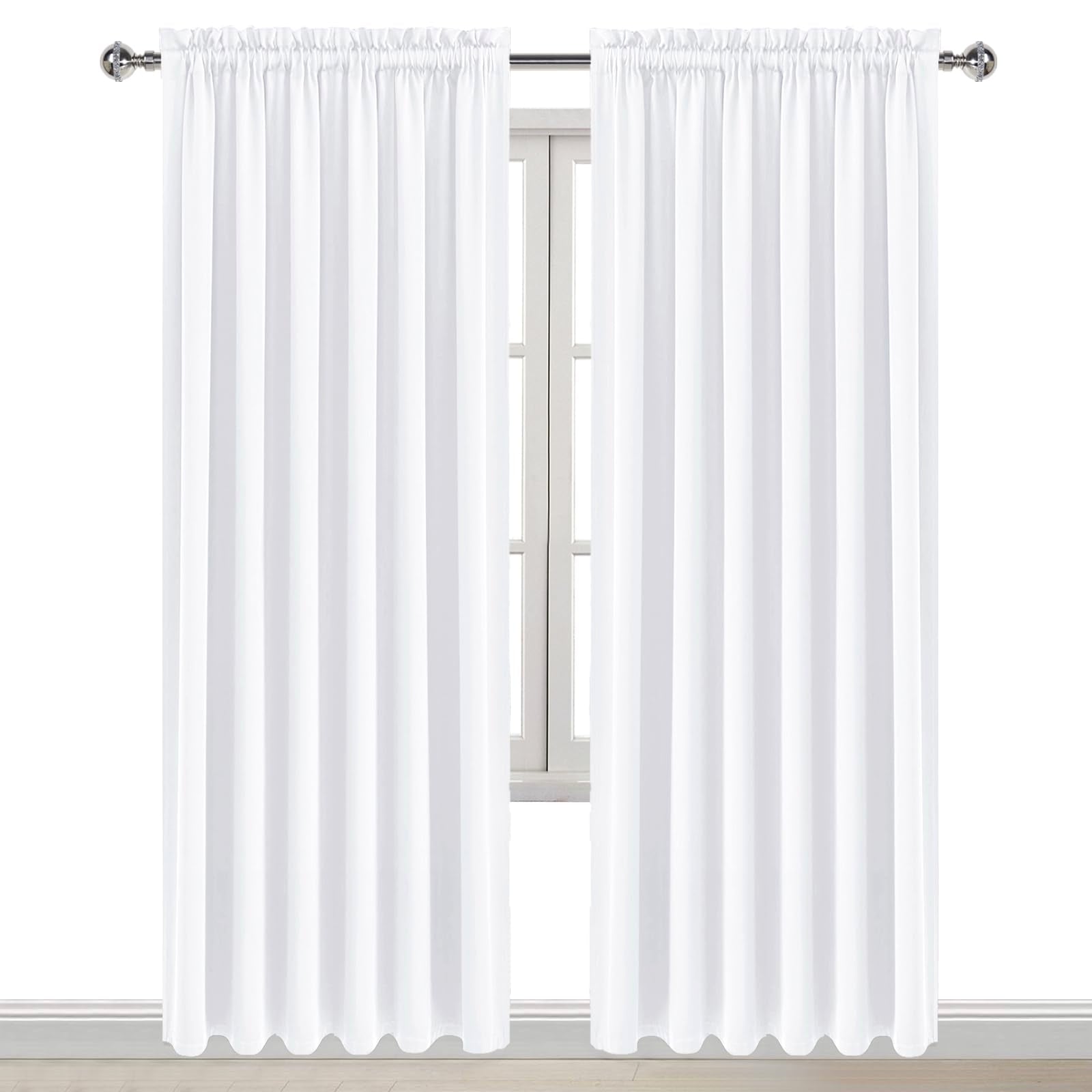 Wide Curtains 50% Light Blocking for Living Room 84 Inch Long 2 Panels (2 Count)
