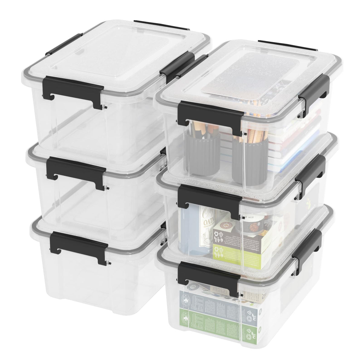 12 Quart Clear Storage Latching Bin (6 Count)