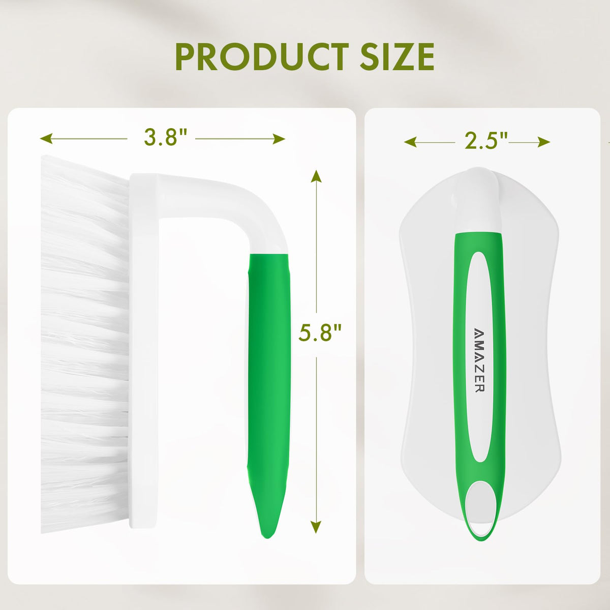 Scrub Brush for Cleaning Comfort Grip Shower Scrubber Stiff Bristles with Handle Heavy Duty Cleaner Brush for Tub Sink Carpet Floor (2 Count)