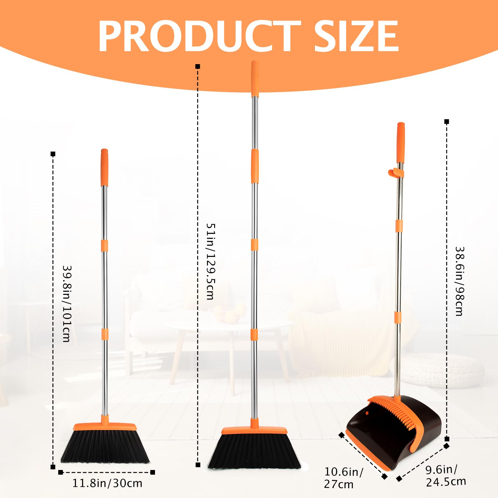 Broom and Dustpan Combo Set