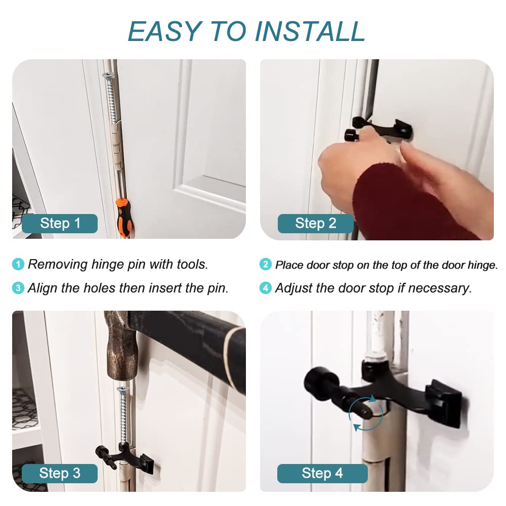 24 Pack Hinge Pin Black Door Stopper (2 2)