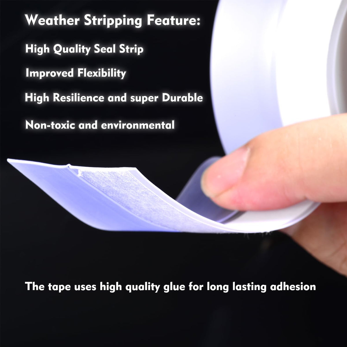Silicone Seal Weather Stripping Tape 16.5 Ft Strip Bottom Draft Insulation Stopper Tape Weatherproof Soundproof for Door or Window Bathroom Shower Glass Gaps（35mm*5m） (16.5 Foot)