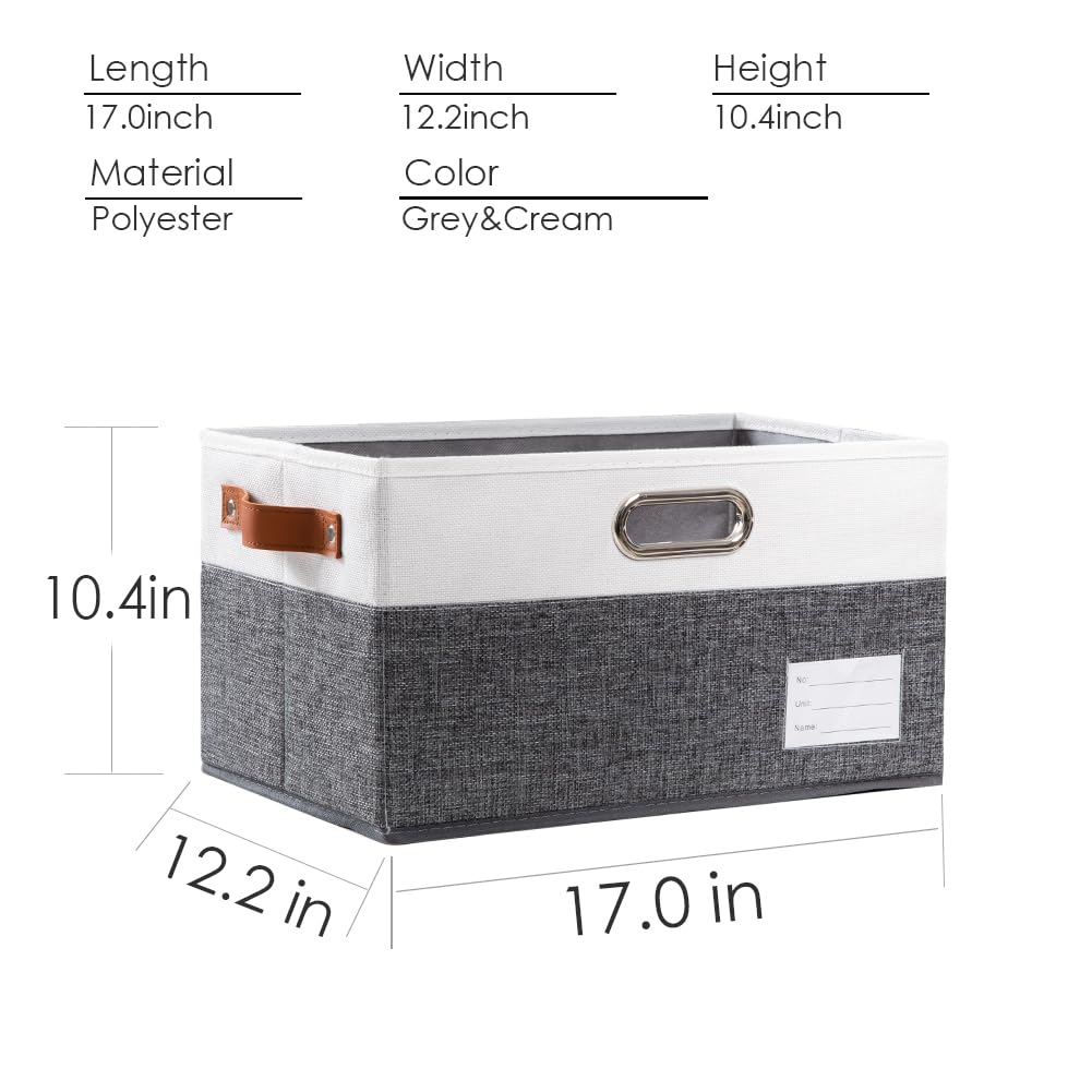 Larger Foldable Storage Bins with Handles [5 (5 Count)