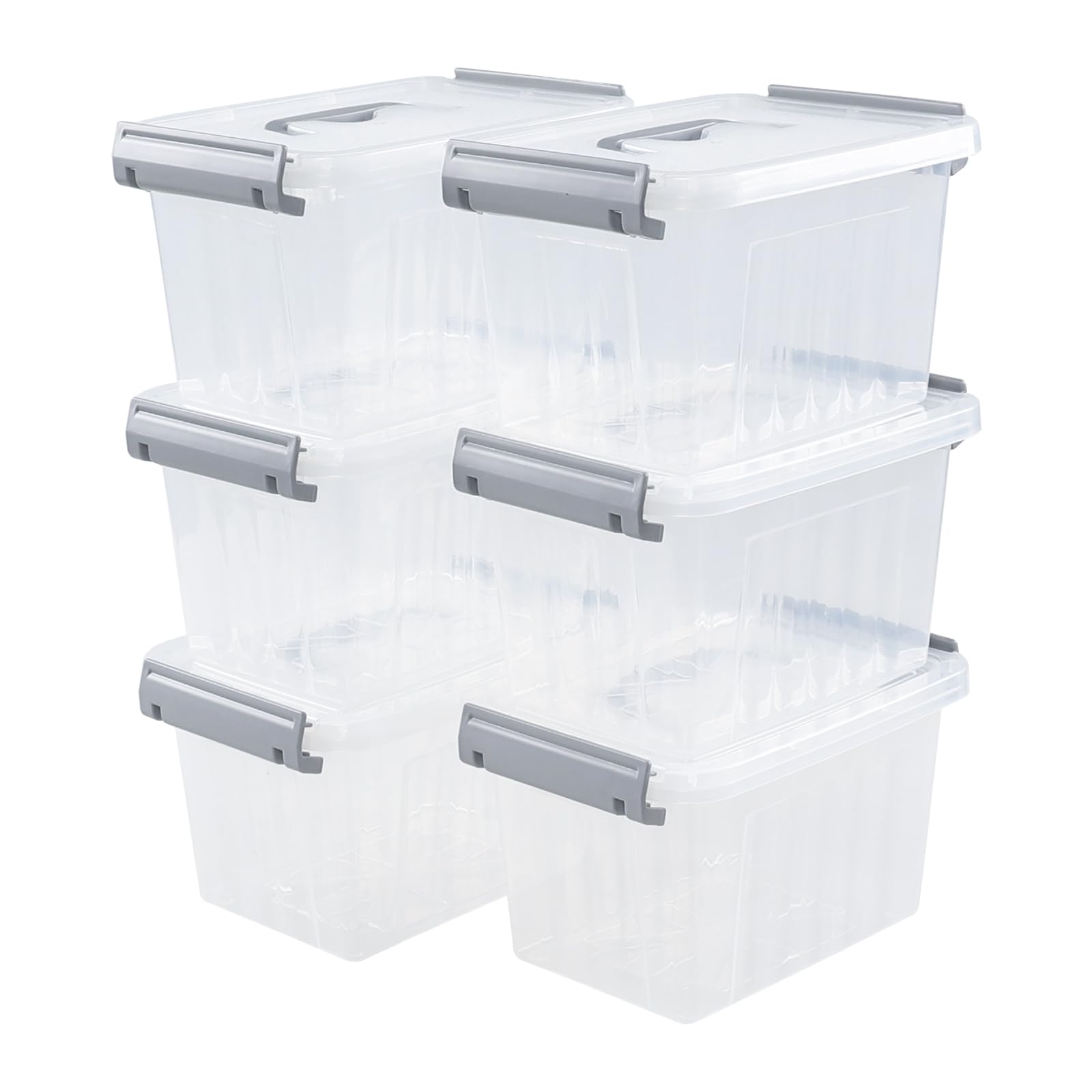 3 L Small Clear Storage Latch Box (6 Count)