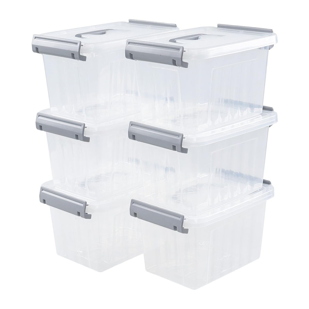 3 L Small Clear Storage Latch Box (6 Count)