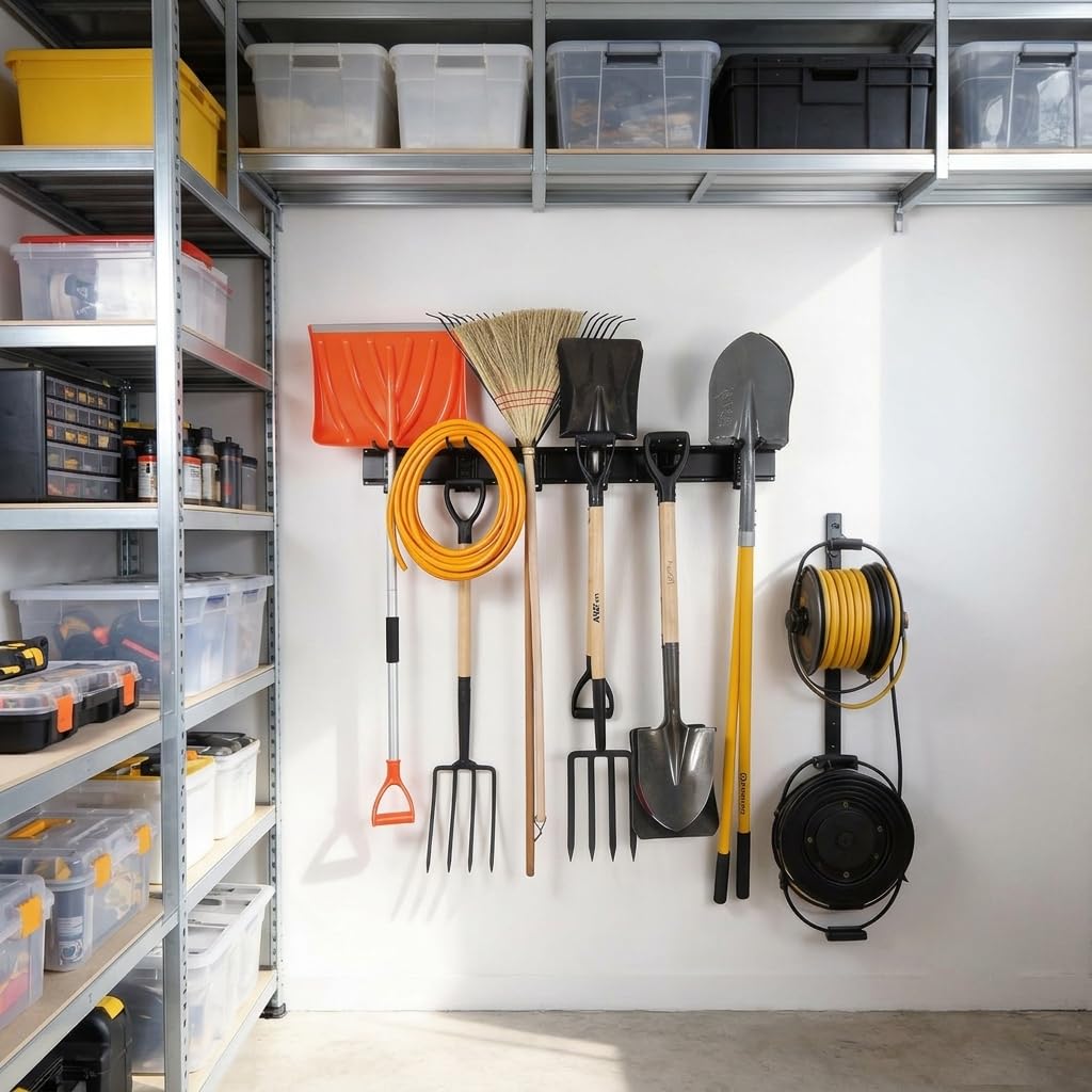 96 Inch Heavy Duty Wall Mount Garden Tool Organizer for Garage