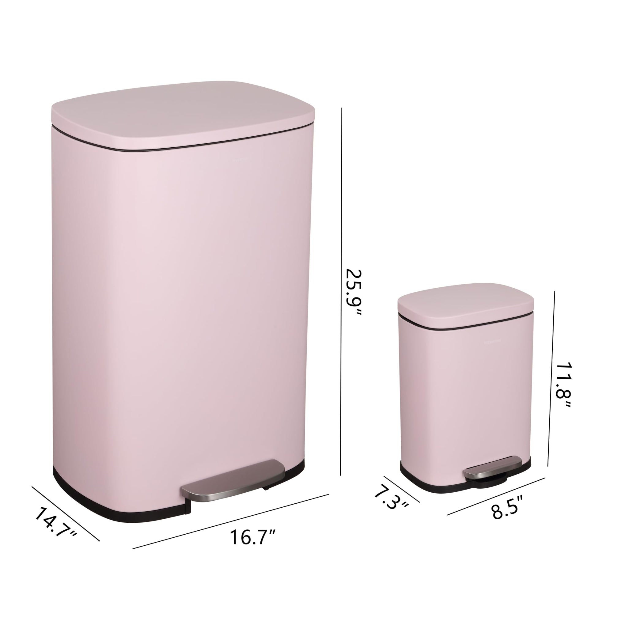 Connor 2 Piece Iron Trash Can (2 Count)