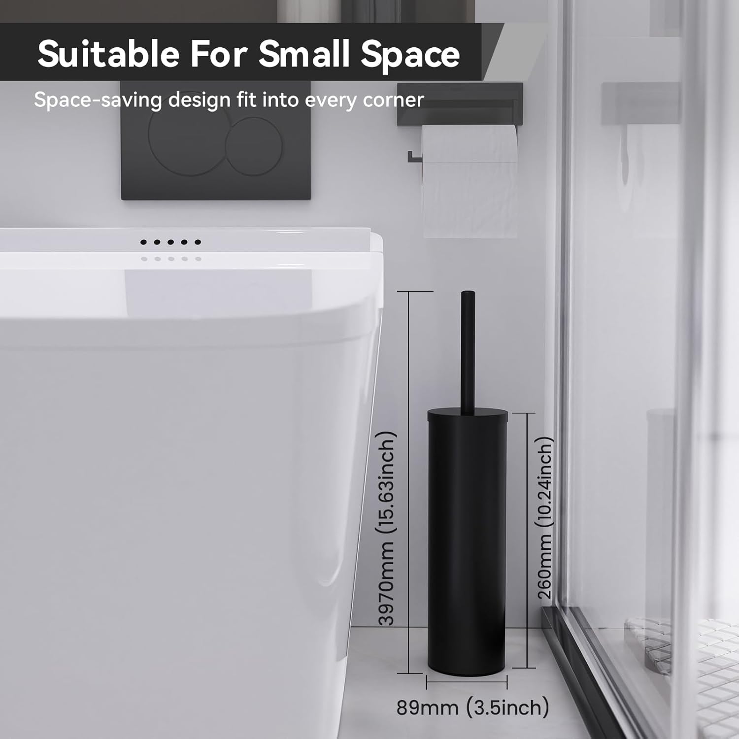 Toilet Bowl Brush and Holder for Bathroom