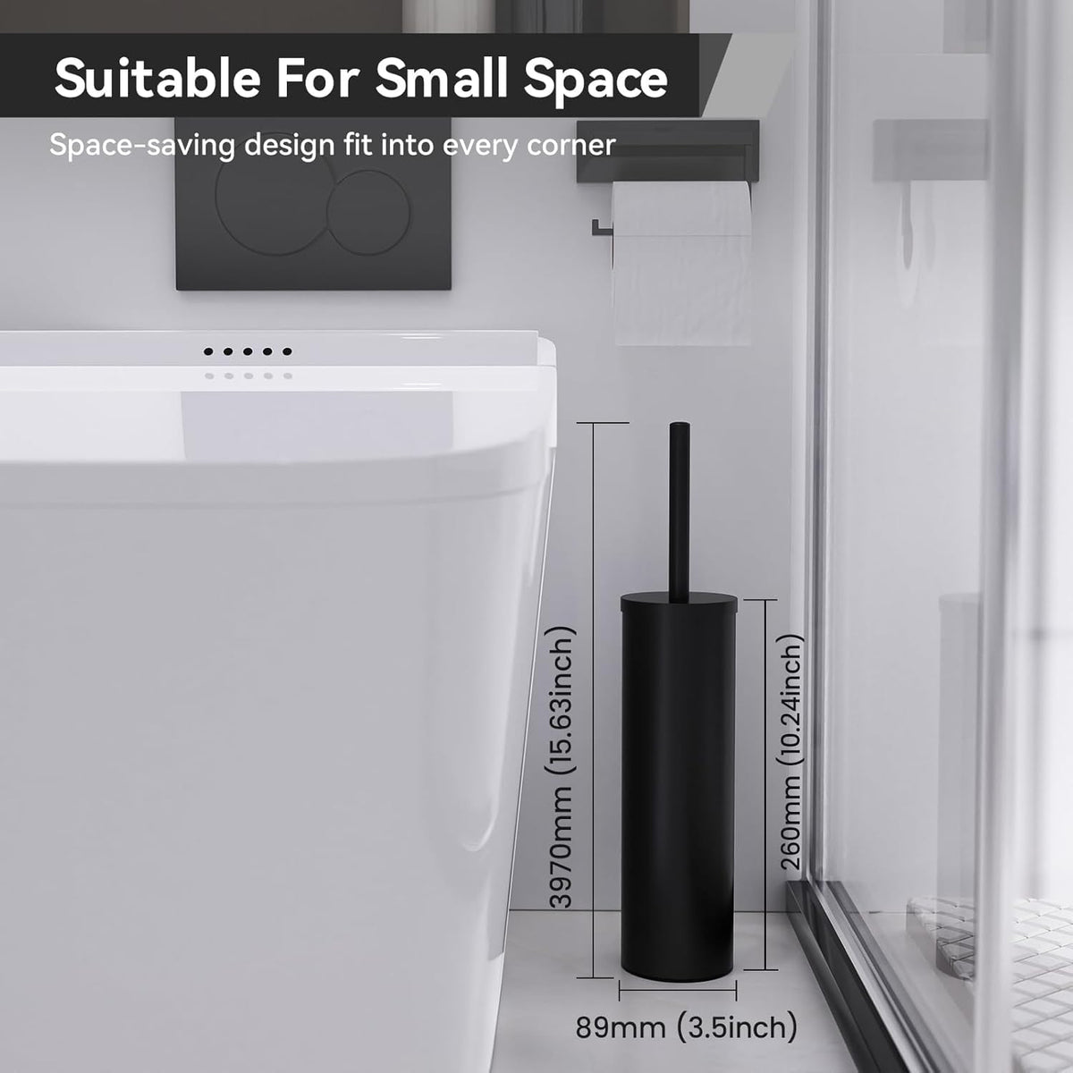 Toilet Bowl Brush and Holder for Bathroom