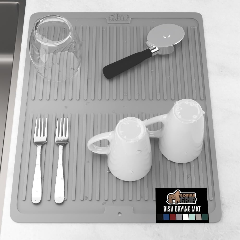 100% BPA Free Patented Silicone Dish Drying Mat for Kitchen Counter