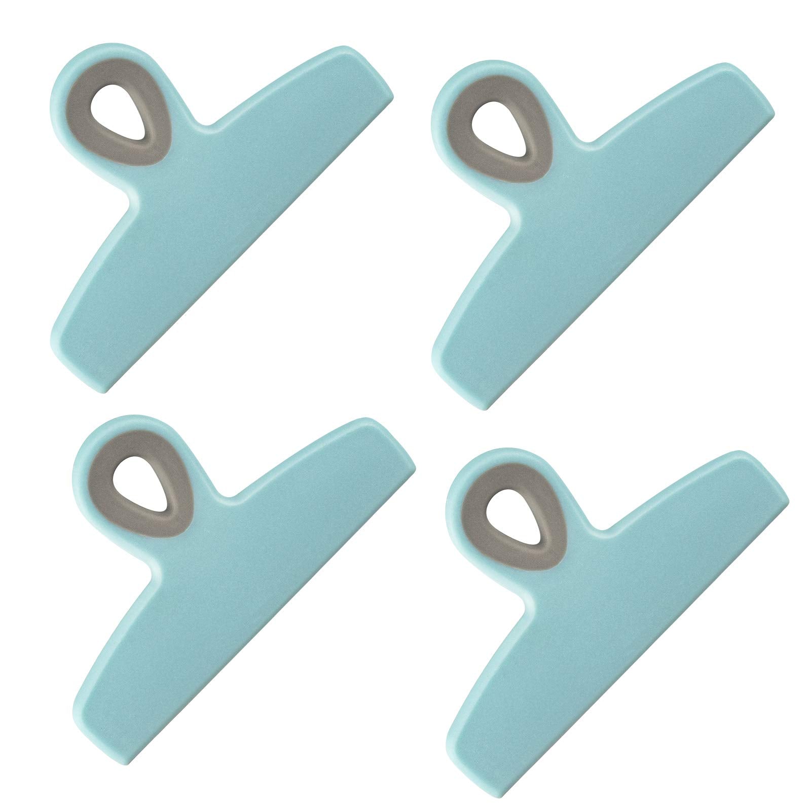 Bag Clips Heavy Duty Chip Clip and Refrigerator Magnet for Food Storage with Air Tight Seal Grip (4 Count)