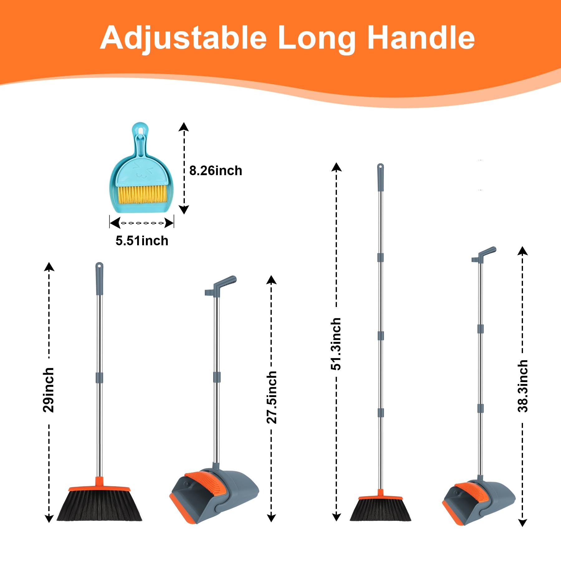 Broom and Dustpan Combo Set