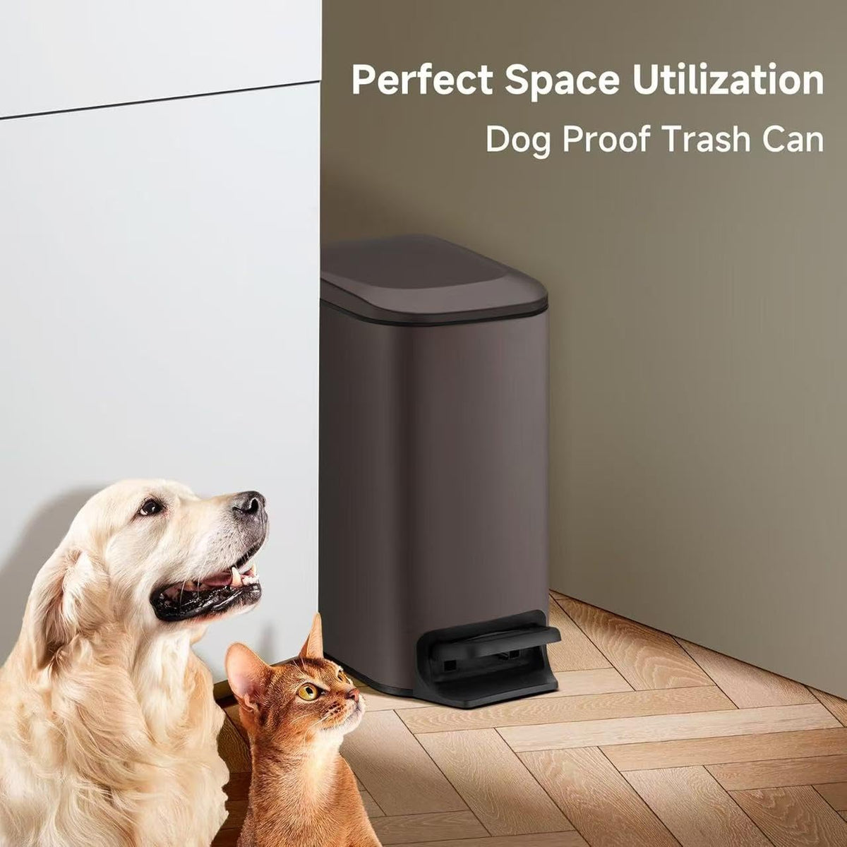 Small Bathroom Trash Can with Lid